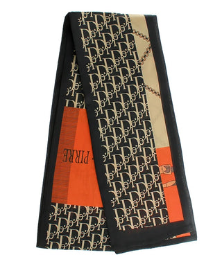 Initial & Buckle Narrow Scarf