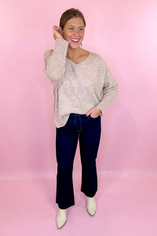 Dark Wash Cropped Flare Jean