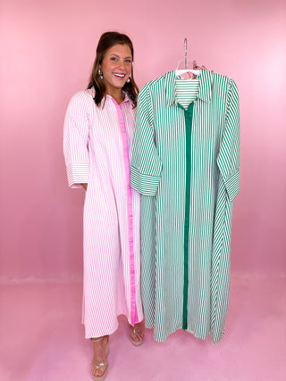 Oversized Striped Midi Dress