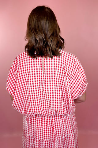 Gingham Bubble Top Red