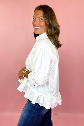 Write Me Back Button Front Top - White