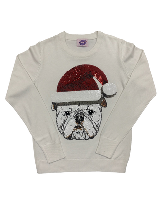 Sparkle City: Santa Bulldog Sweater (Reg + Curvy)