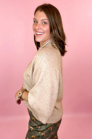 Keeping Cozy Drop Shoulder Sweater - Oatmeal