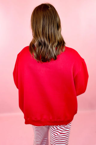FALALA Polka Dot Mock Neck Sweatshirt - Red