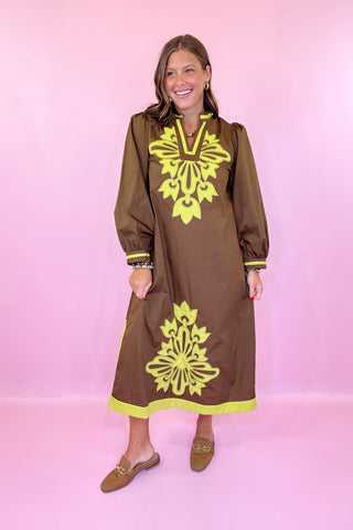 Bound To Be Midi Dress - Brown