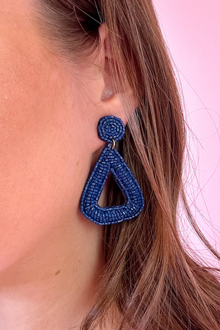 Beaded Statement Triangle Earrings