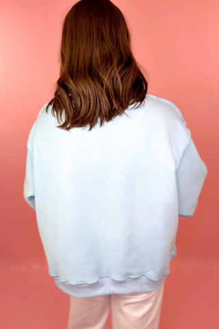 Easter Embroidered Mock Neck Sweatshirt