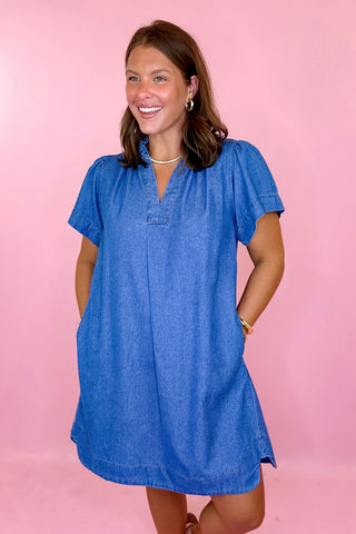 Mini Denim Dress- Denim