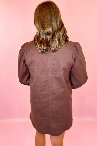 Denim Mini Dress Brown