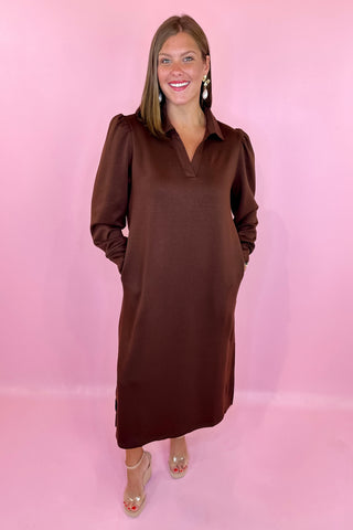 brown midi dress