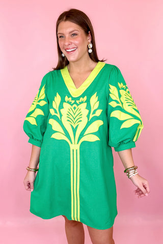 Floral Mini Dress Green