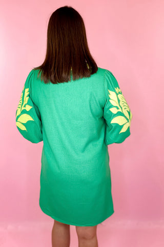 Floral Mini Dress Green