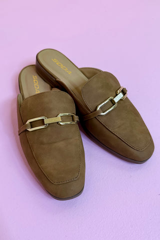 Eleanor Suede Mule Tan