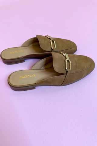 Eleanor Suede Mule Tan