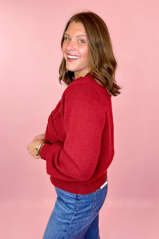 burgundy cardigan