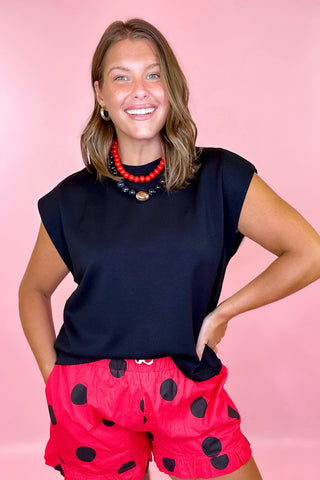 Everything In Place Scuba Knit Top Black