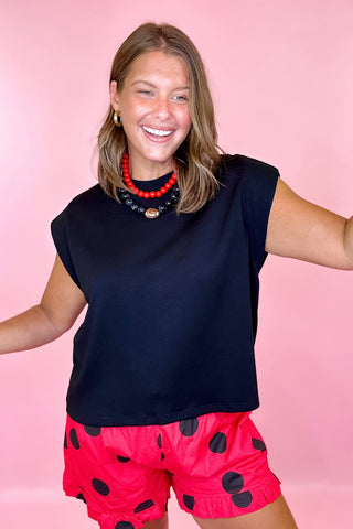 Everything In Place Scuba Knit Top Black
