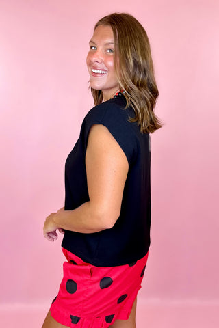 Everything In Place Scuba Knit Top Black