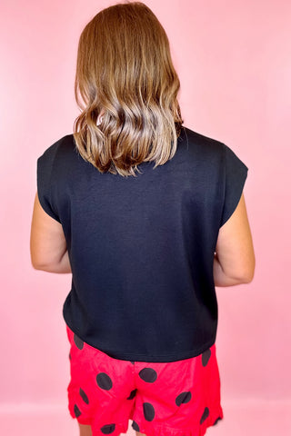 Everything In Place Scuba Knit Top Black
