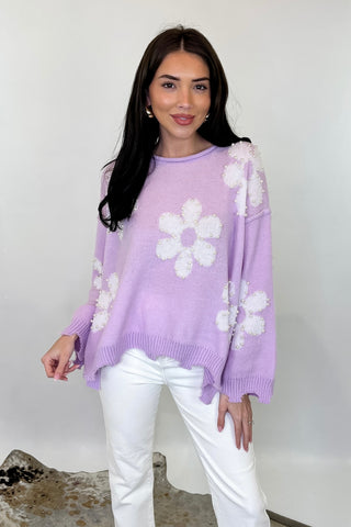 Hello Lovely Pearl Floral Sweater