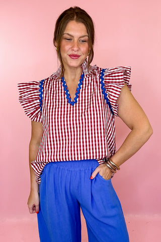 Just Darling Gingham Top - Red