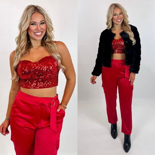 Stunning Nights Sequin Crop Top