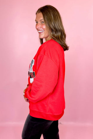 Queen Of Sparkles: Licensed UGA Rhinestone Metallic Banner Sweatshirt