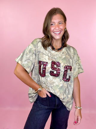 Queen Of Sparkles: Licensed USC Camo Tee