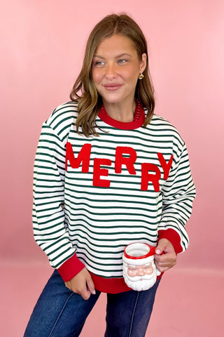 Merry Striped Pullover - Green