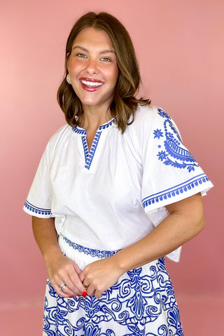 Across The Way Embroidered Top - Off White