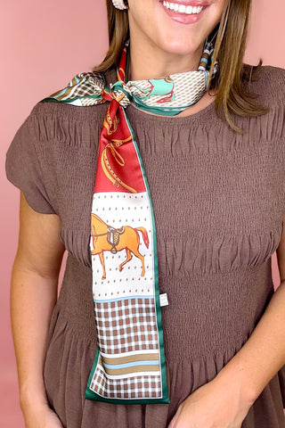 Horse Block Narrow Scarf