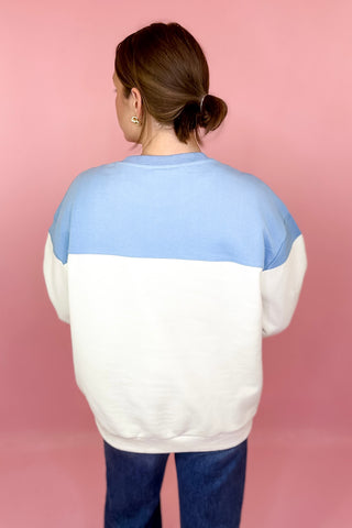 Queen Of Sparkles: Blue & White Ski Ya Later Sweatshirt