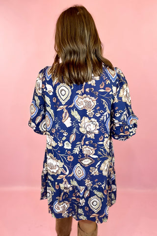 Floral Mini Dress Navy