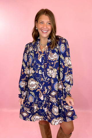 Floral Mini Dress Navy