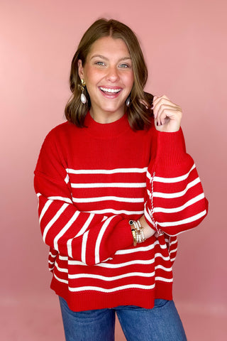 red stripe sweater