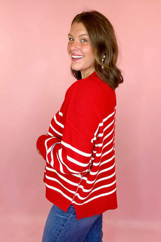 red stripe sweater