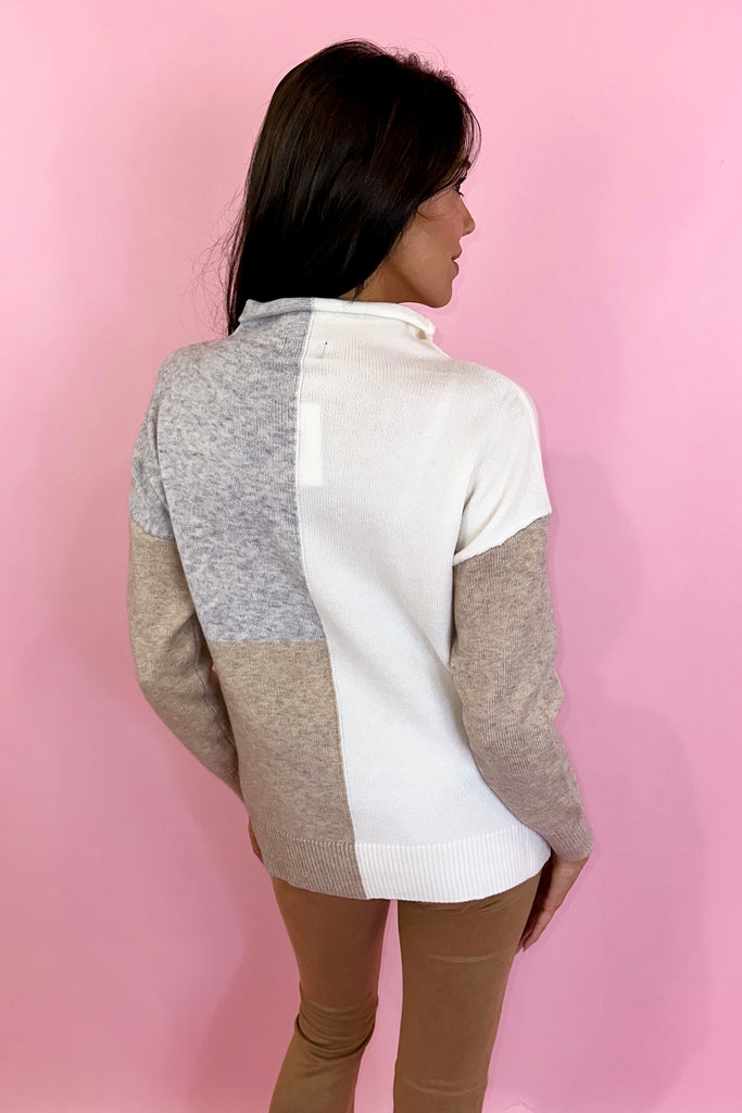 Neutral colorblock sweater