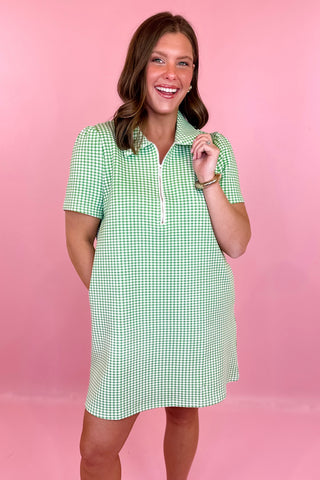 Gingham Mini Dress Green
