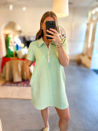 Gingham Mini Dress Green