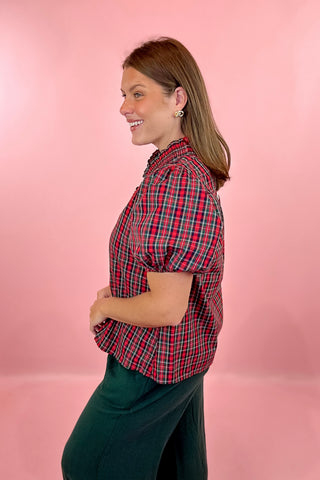 Plaid Top Red