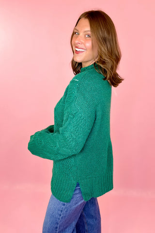 green oversized sweater