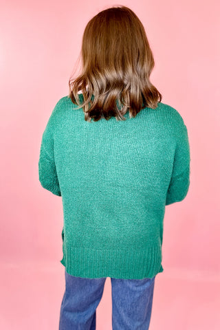green oversized sweater