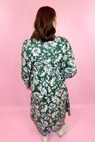 Finding Your Way Floral Midi Dress - Green