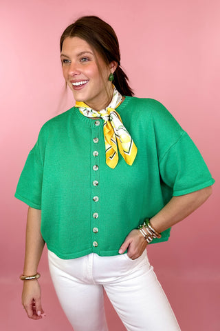 Button Front Cardigan Green