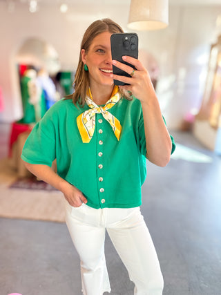 Button Front Cardigan Green