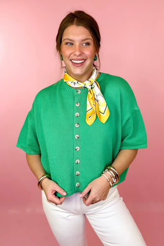 Button Front Cardigan Green