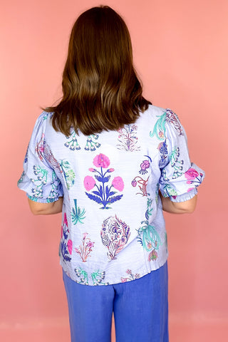 Floral Top Periwinkle