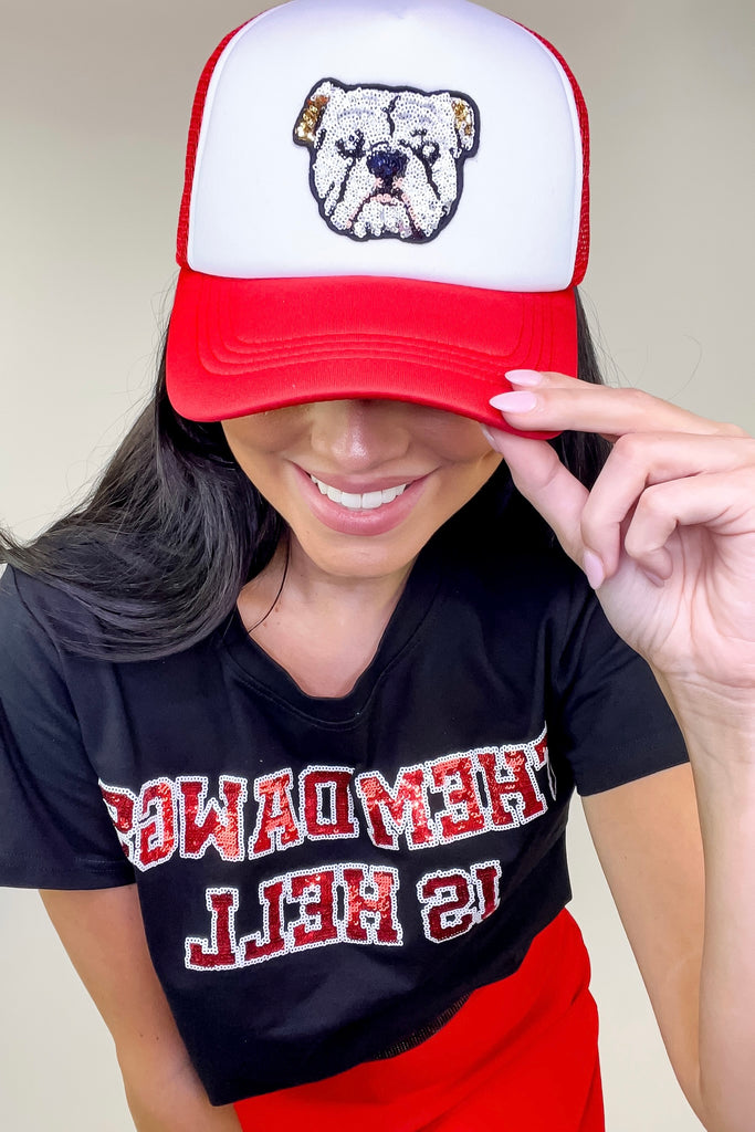 Lulu Grace Designs Georgia Bulldogs Glitter Top: College Football Fan Gear & Apparel L / Ladies Mesh Jersey