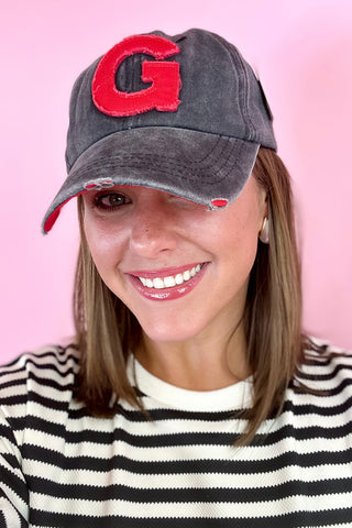 "G" Distressed Baseball Cap Black