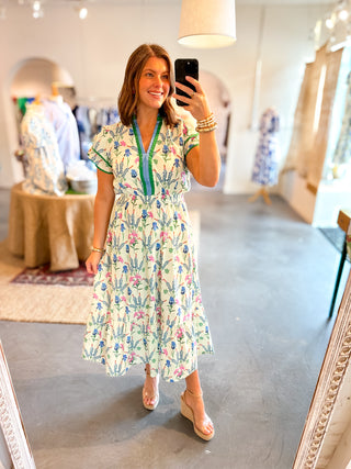 Garden Views Floral Midi Dress